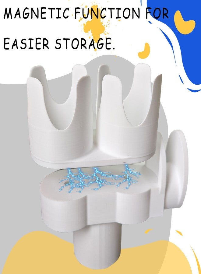DMERHAC Breast Pump Bottle & Hose Holder for Spectra New S1/S2 (Section)- Dual Bottle Organizer with Hose Wrap Arm, Space-Saving Design, Tool-Free Easy Installation (White, New Breast Pump) - Image 3